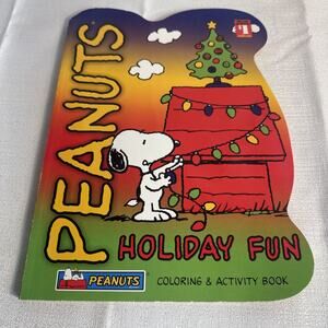 Peanuts Snoopy Christmas Holiday Fun Die-Cut Coloring & Activity Book NEW